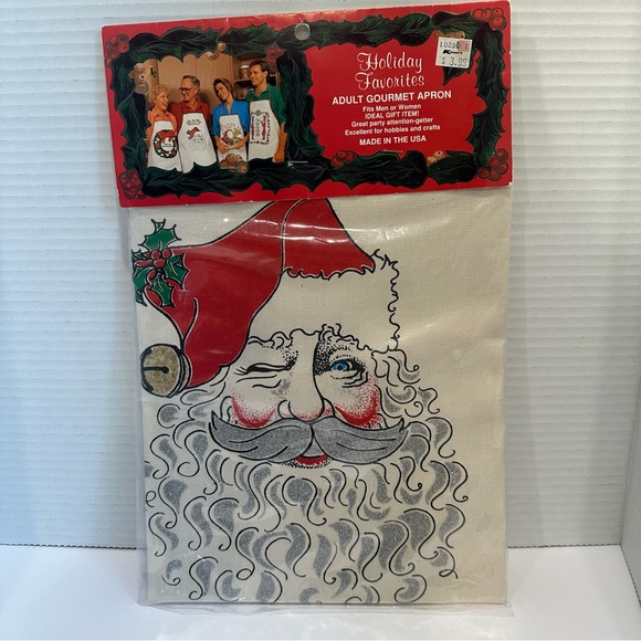 Vintage Christmas Santa Apron - Picture 3 of 3